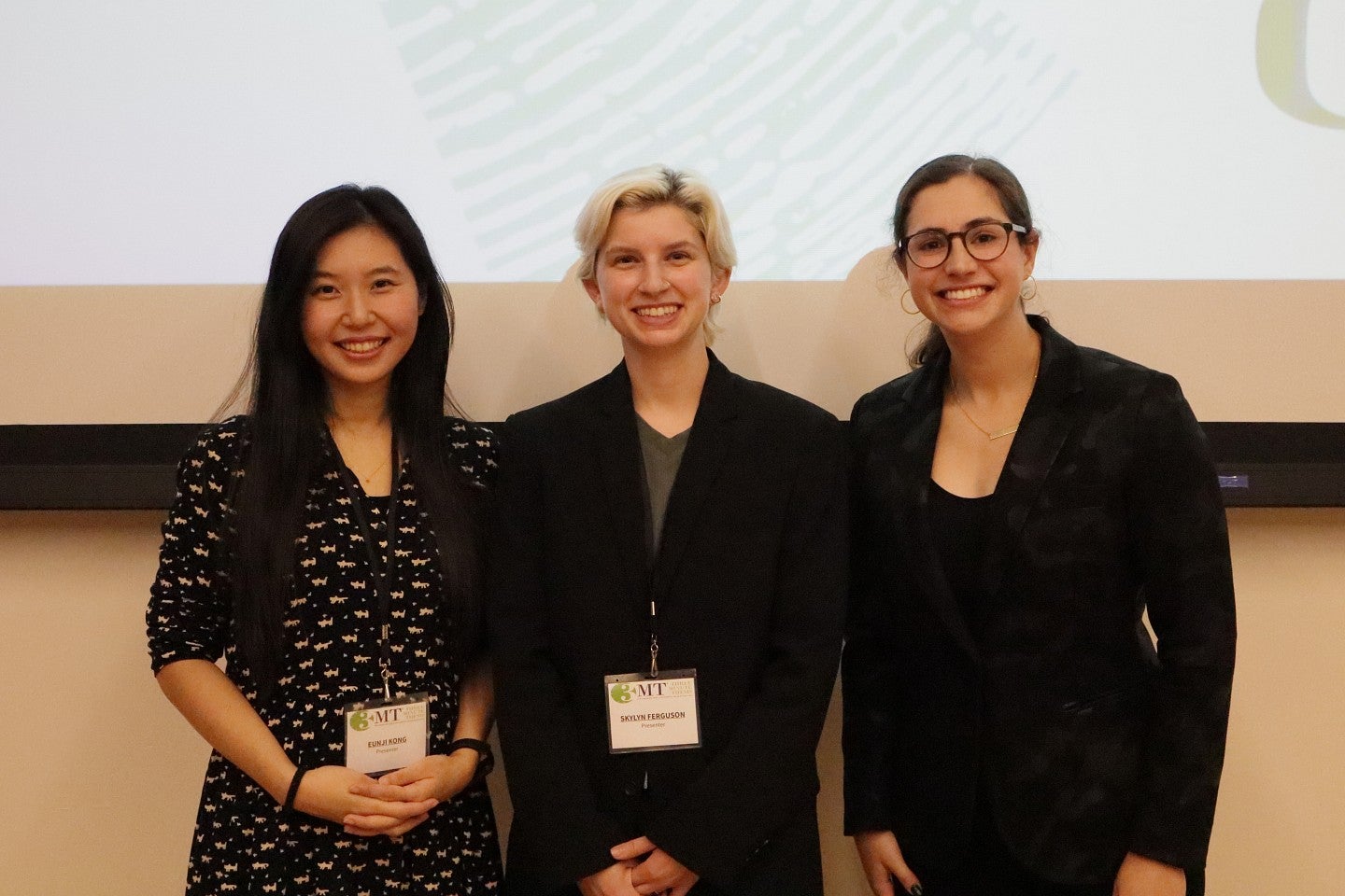 Eunji Kong, Skylyn Ferguson, and Abby Frank smile at the camera.