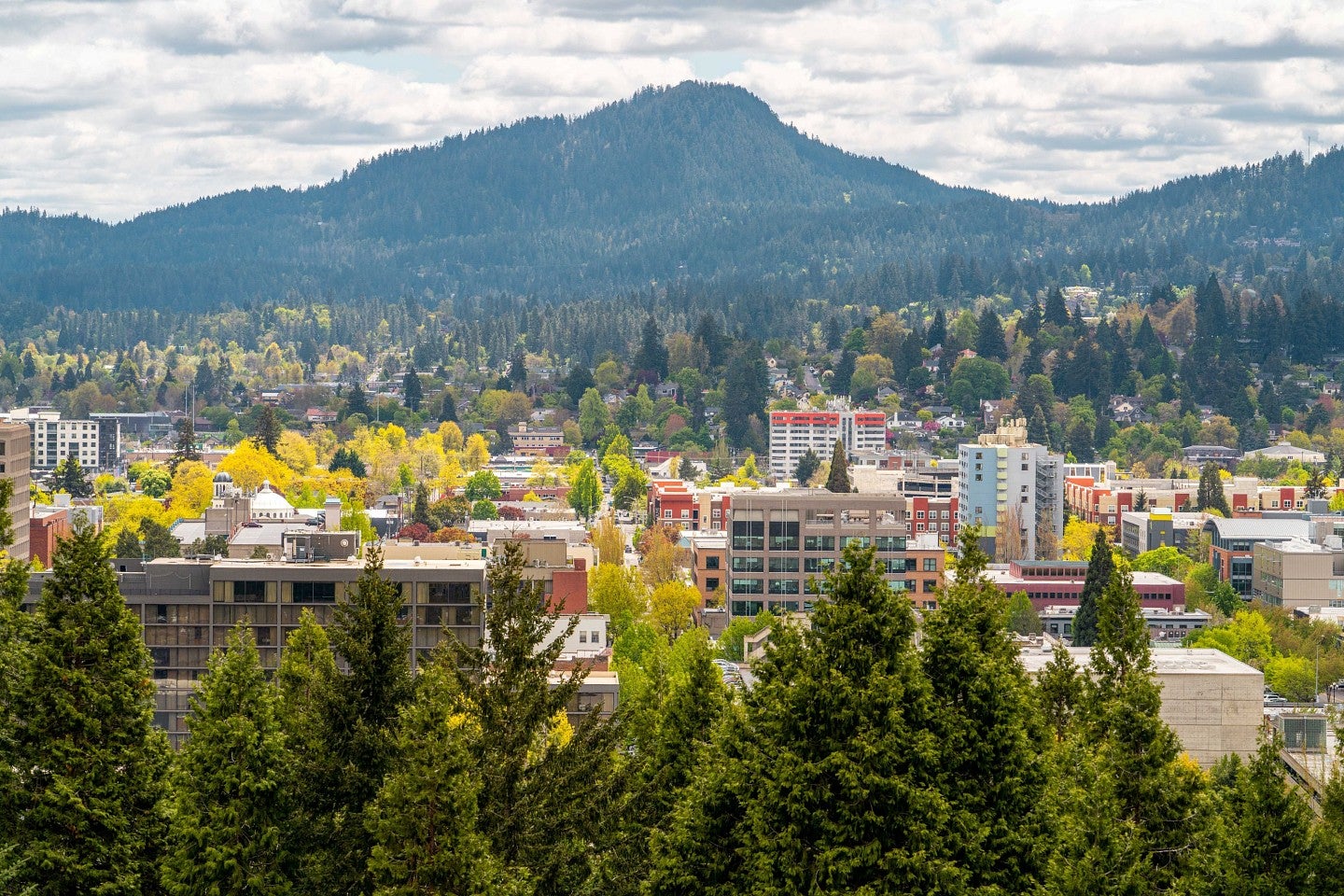 aerial view of eugene, oregon
