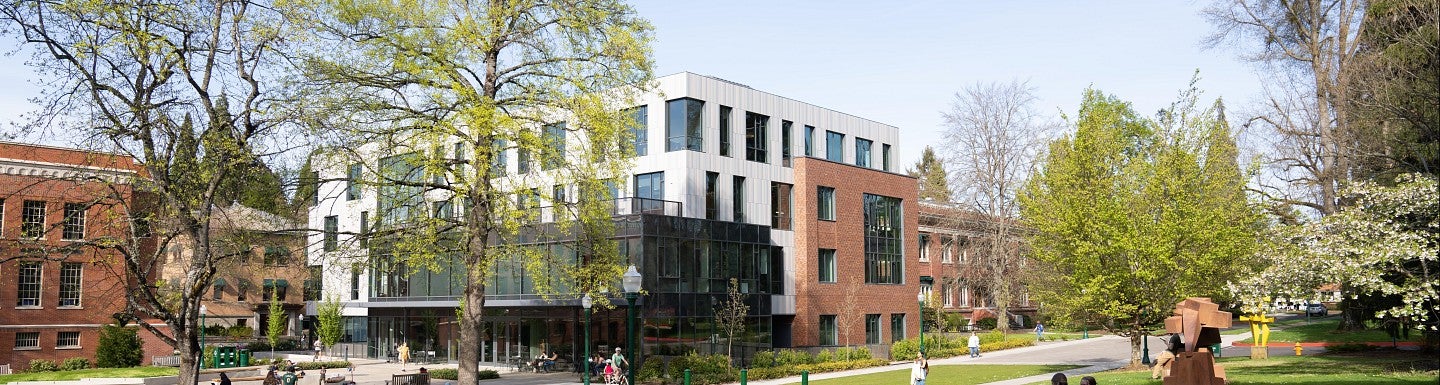 uo building in spring