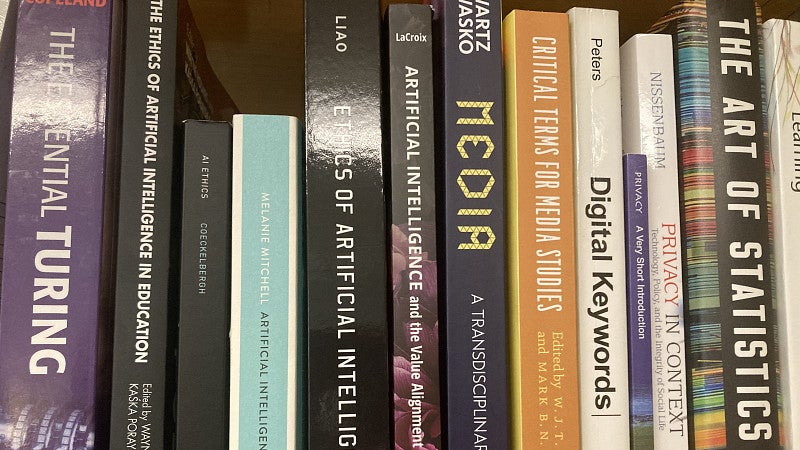 Books on a bookshelf