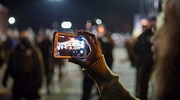 Smartphone recording protest
