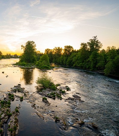 River at sunset