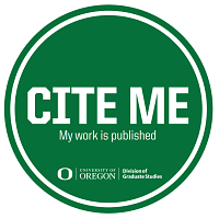 A round, green sticker with white text reading, CITE ME - My work is published