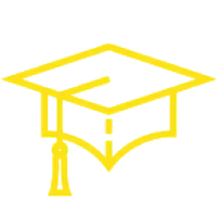 drawing of a yellow graduation cap